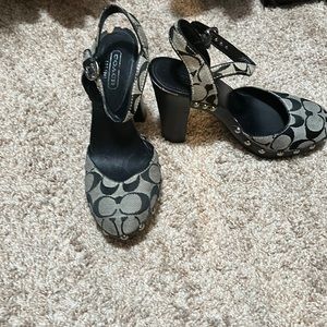 Coach heels small platform size 8